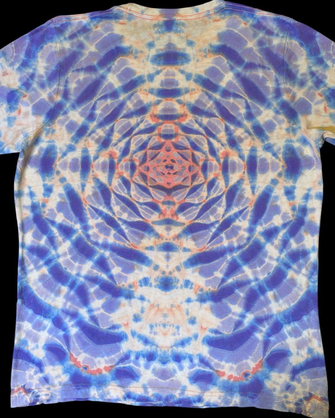 L - orange reverse dyed lilac mandala tee