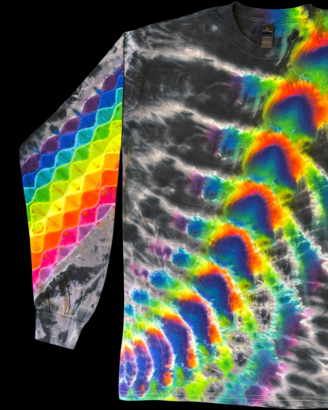 L - big rainbow energy cosmic roll combo long sleeve tee