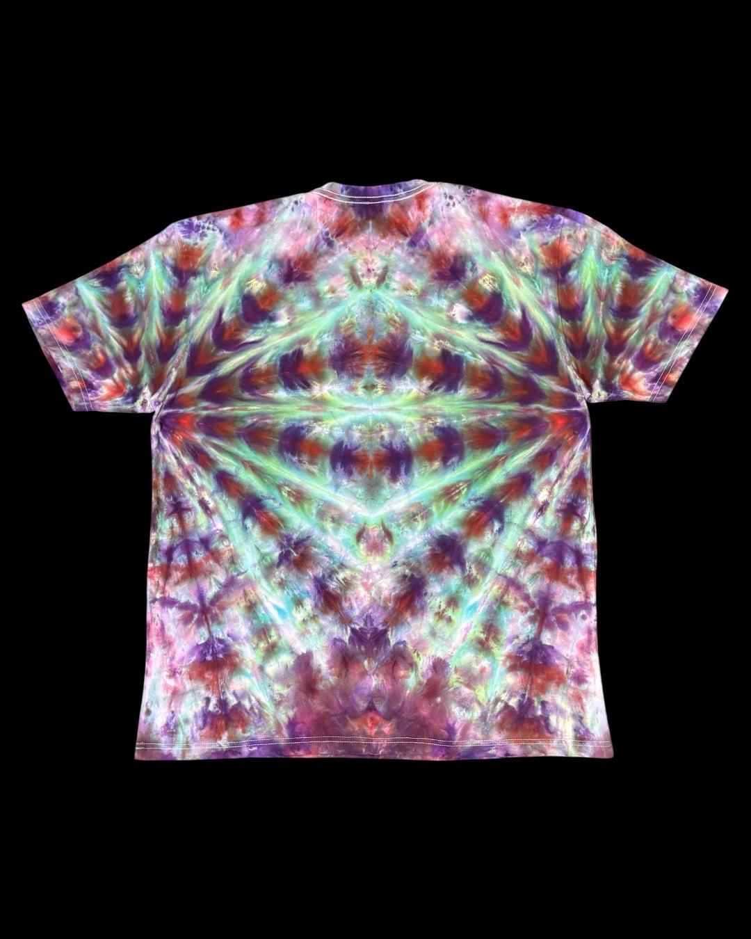 XXL - twice tied and ice dyed mirrored fan fold tee