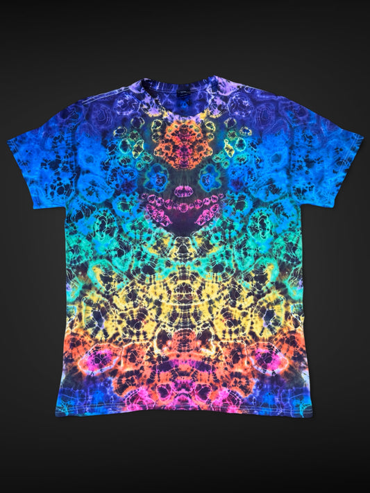 L - rainbow kenney style clown tee