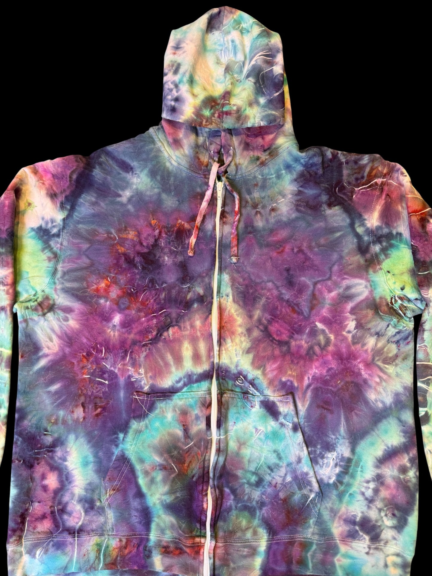 XXL - ice dyed trip style geode hoodie