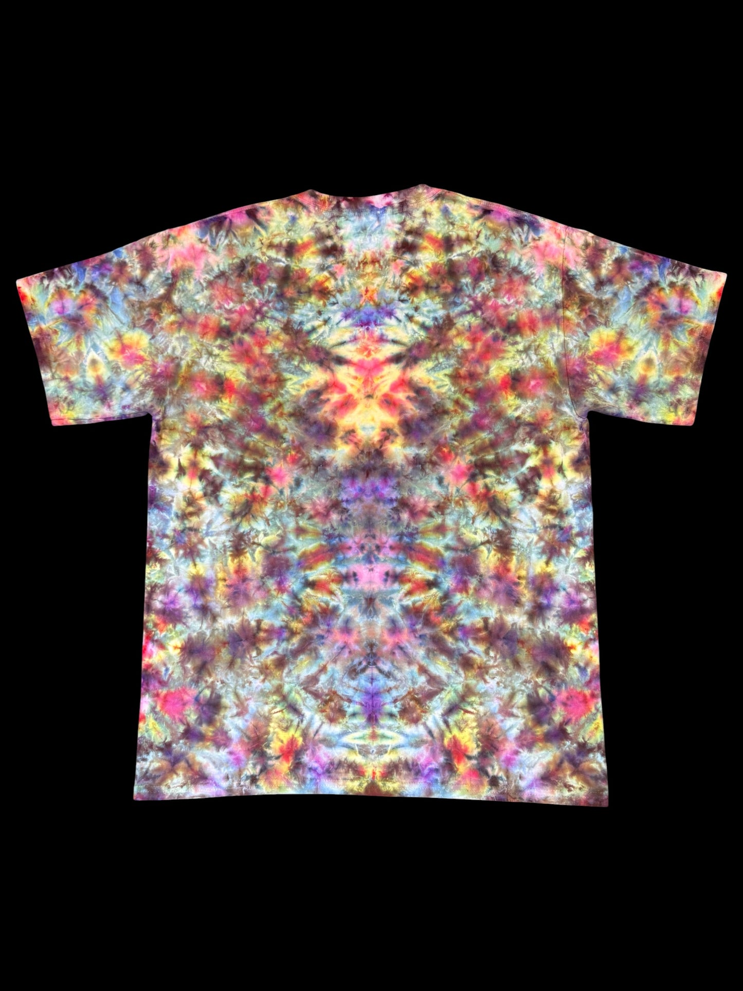 L - ice dyed pseudo rainbow mirrored scrunch tee