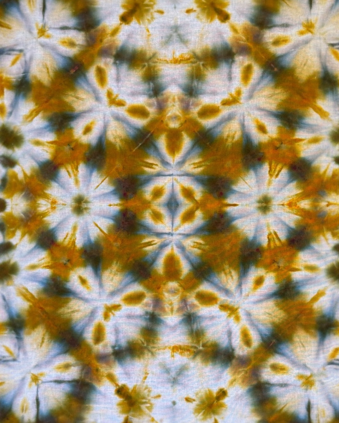 ice dyed wild thing daisy flowers sekka shibori bandana