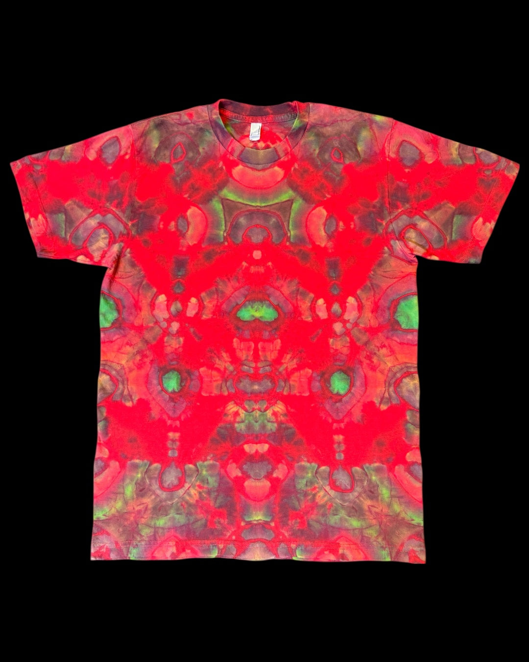 M - red reverse dyed experimental shibori tee