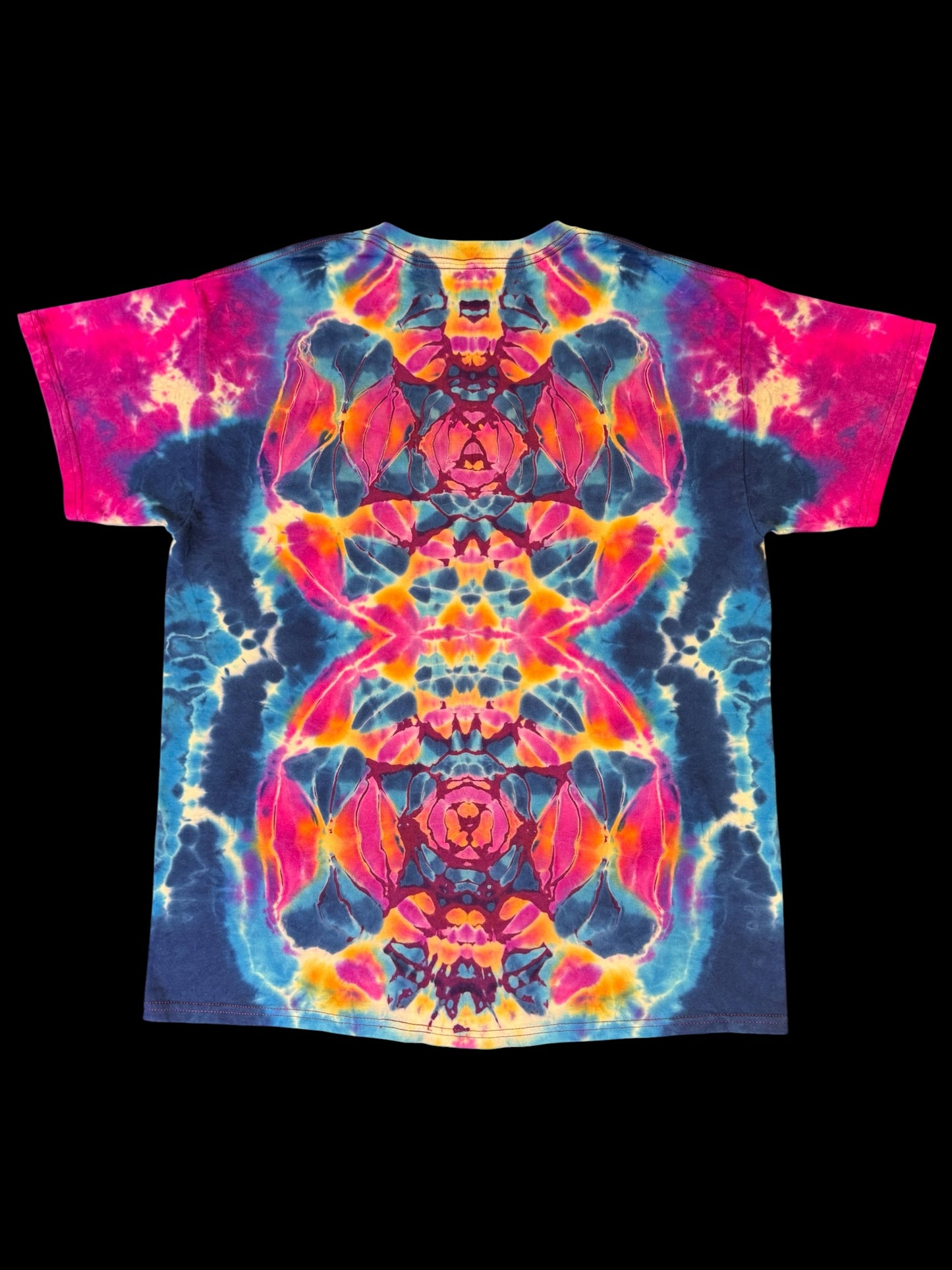 L - burgundy reverse dyed mandala cosmic roll combo tee