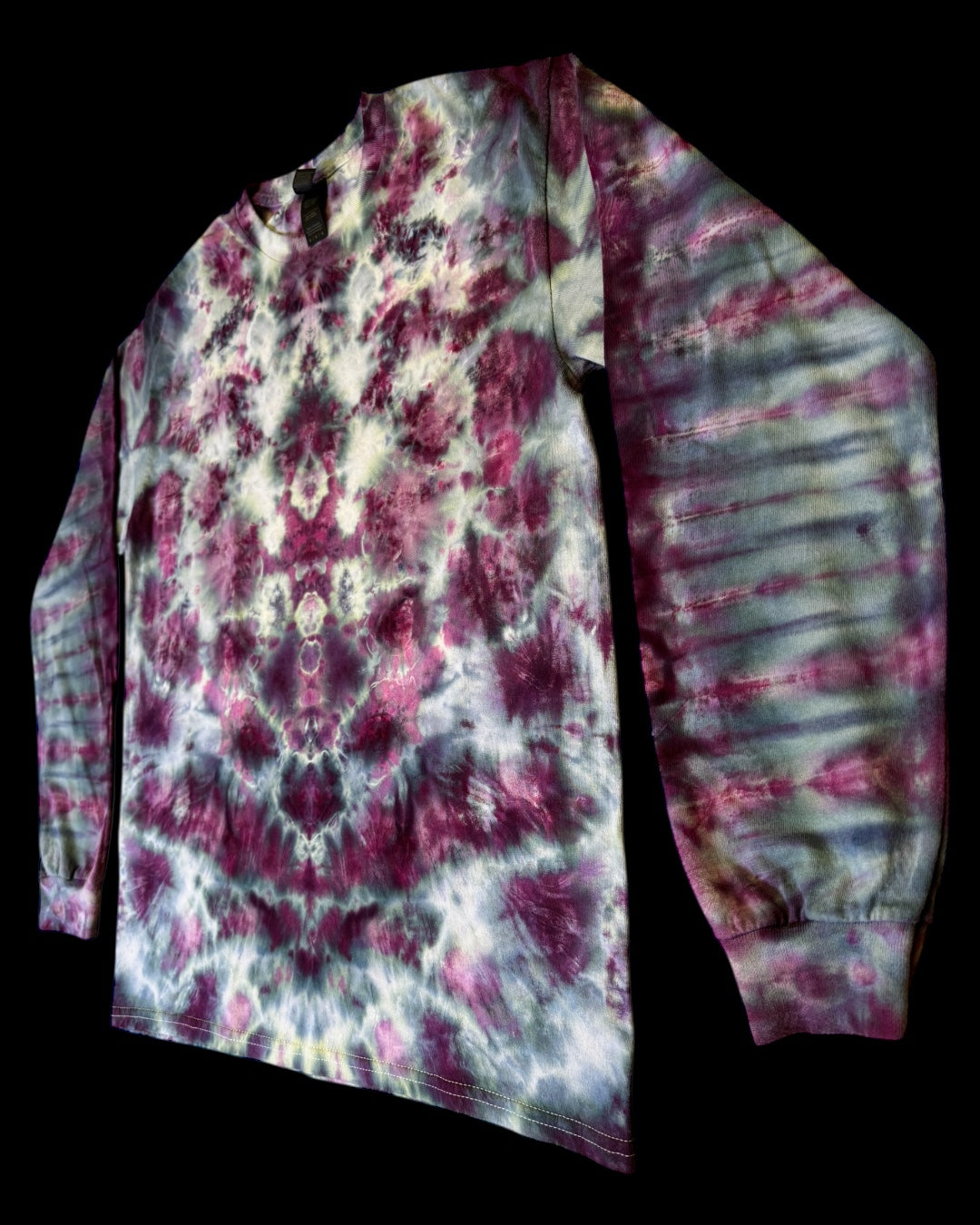 M - ice dyed dusty purple kenney style combo long sleeve tee