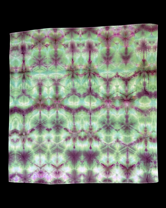 ice dyed sekka shibori variation wild garden bandana