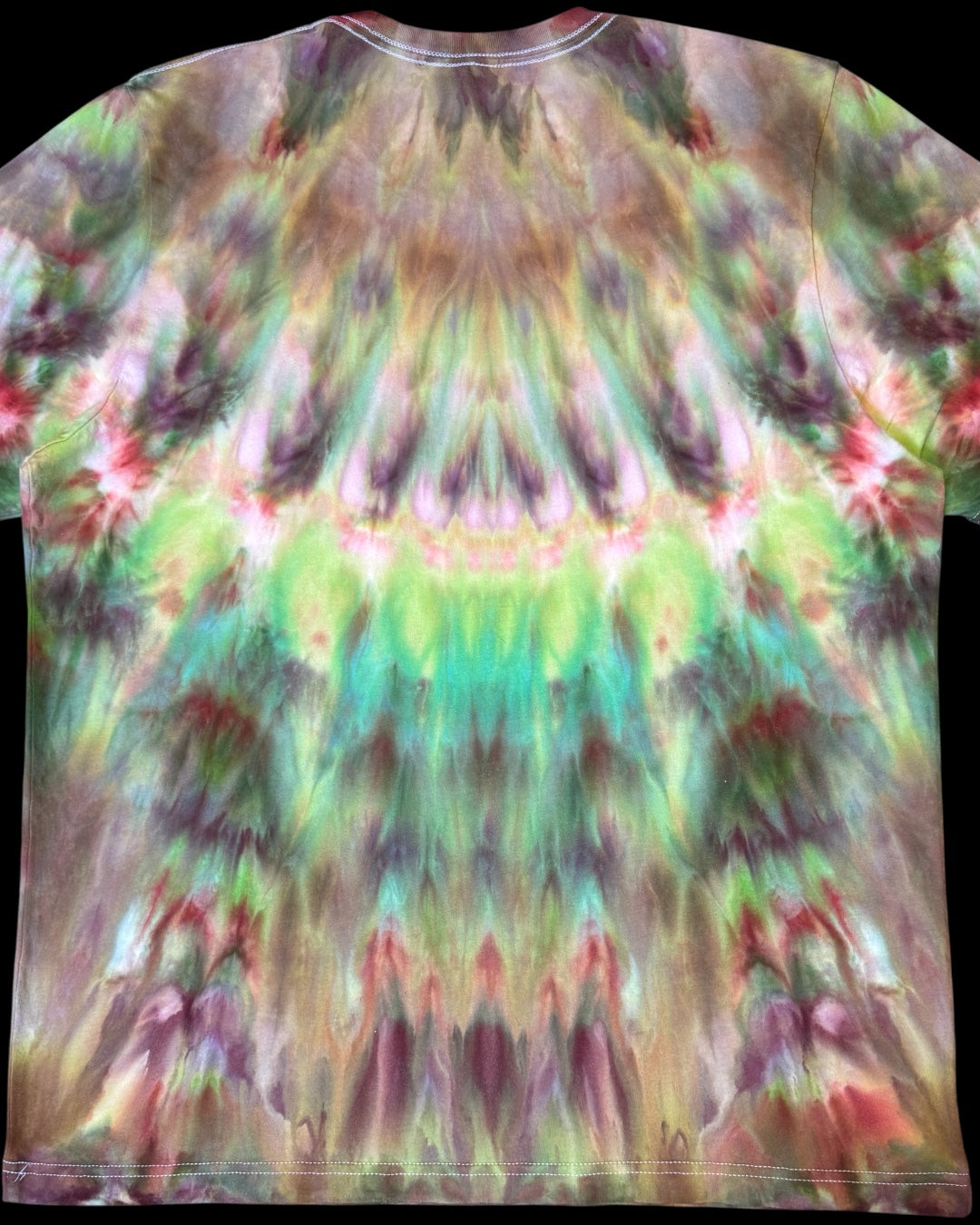 XL - ice dyed kaleidoscope eyes mirrored cosmic rolled tee