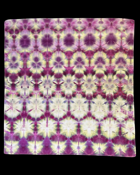 ice dyed shibori custom color ‘berry patch’ bandana