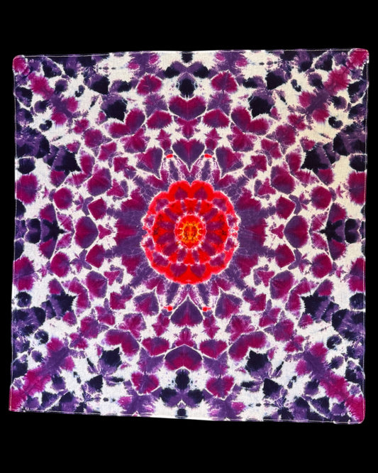 liquid dyed poppy flower mandala bandana
