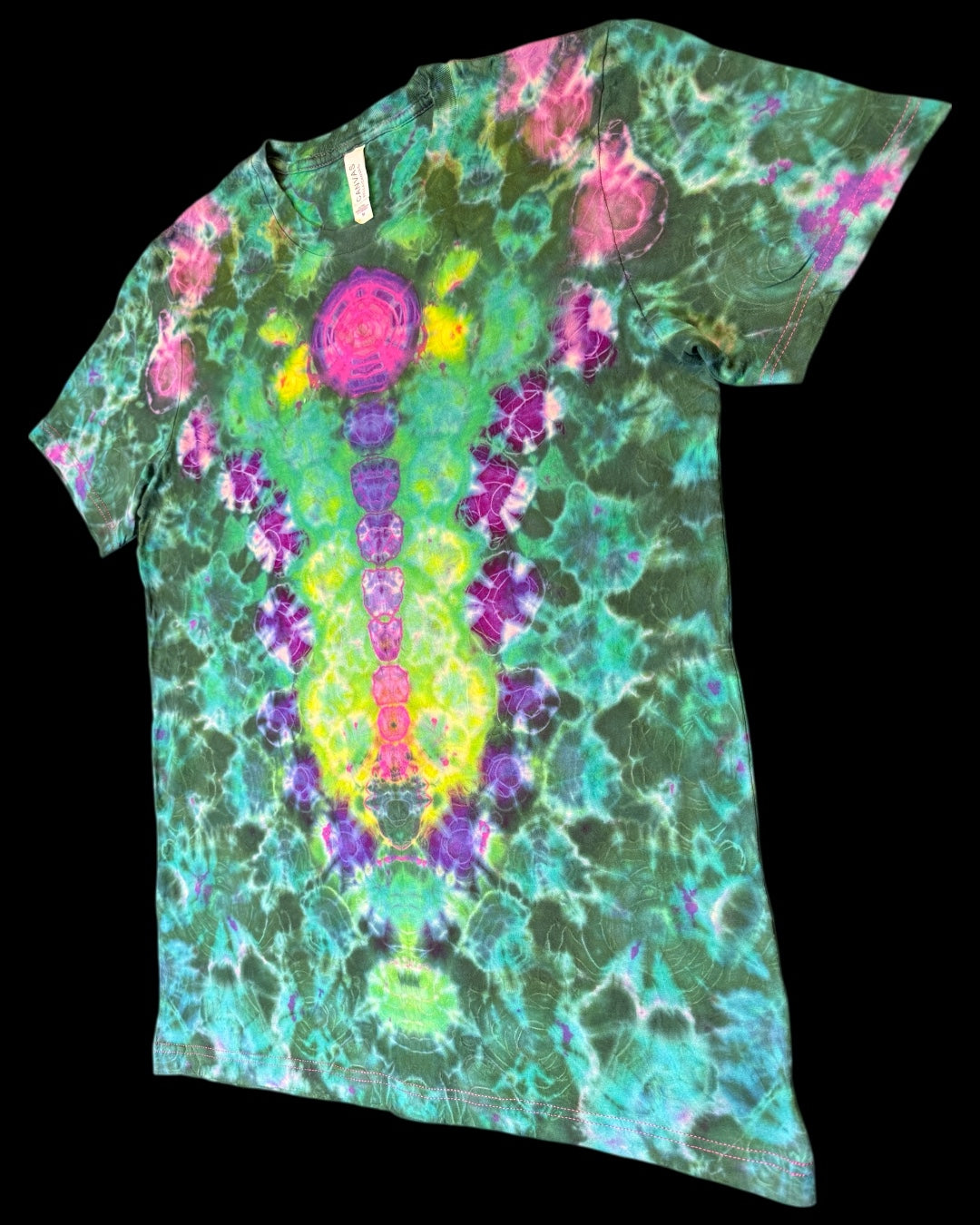 M - pink reverse dyed phthalo green kenney style tee