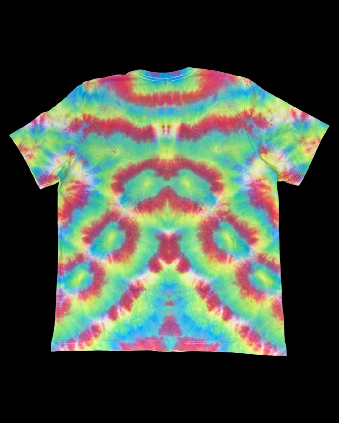 XL - UV reactive rainbow mandala and cosmic roll combo tee