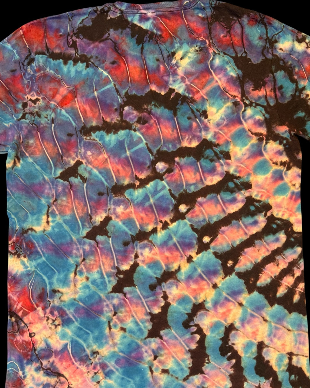 L - black reverse dyed cosmic rolled tee