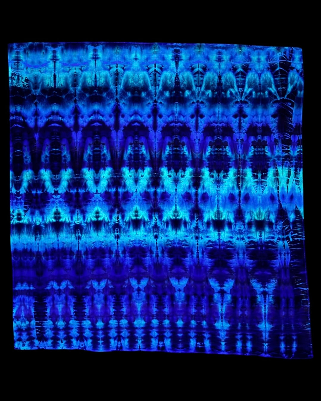 ice dyed glowing alchemist micro pleated shibori bandana