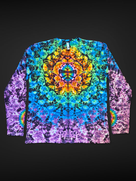 L - long sleeve rainbow kenney style tee