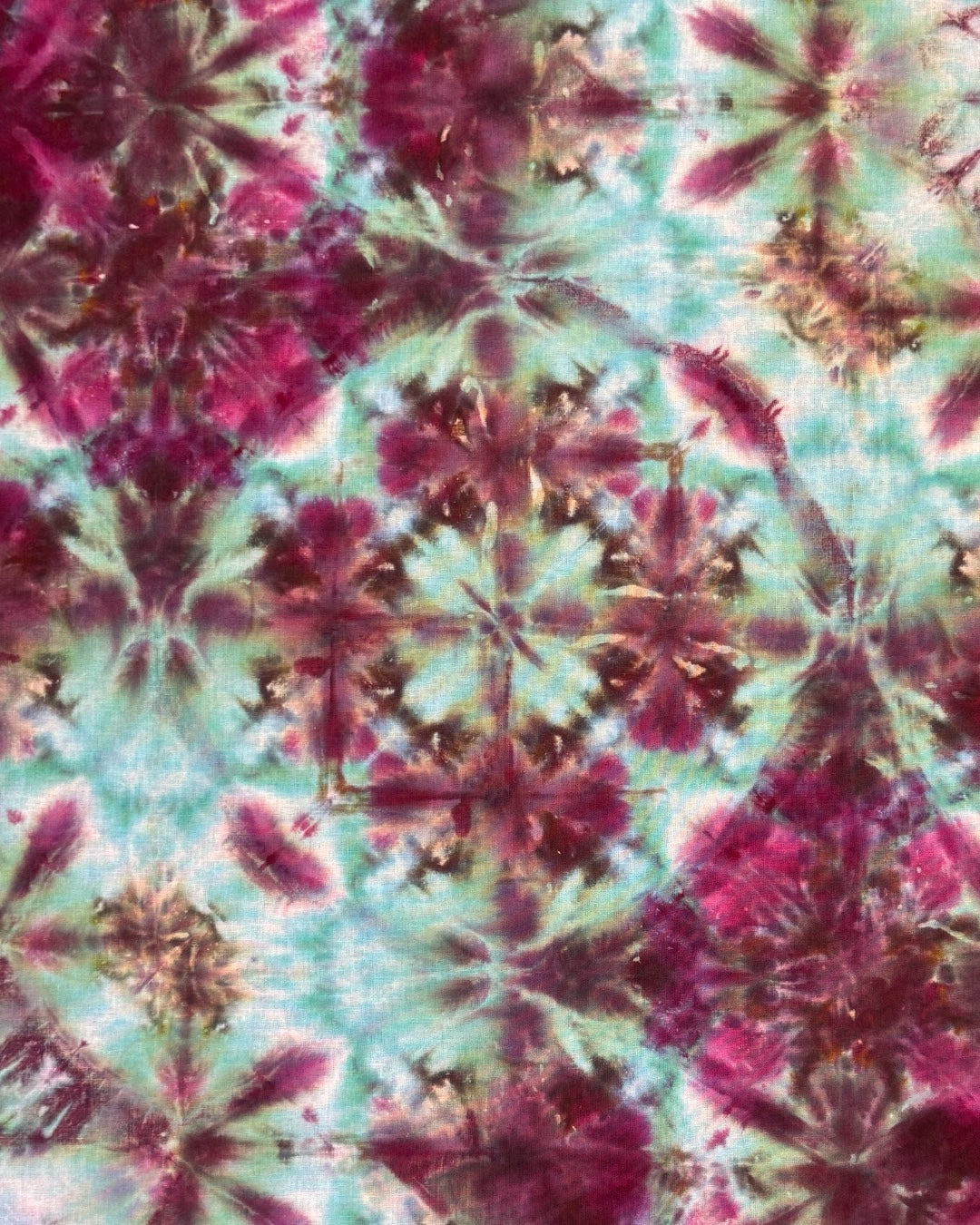 ice dyed 4way diamond shibori style bandana