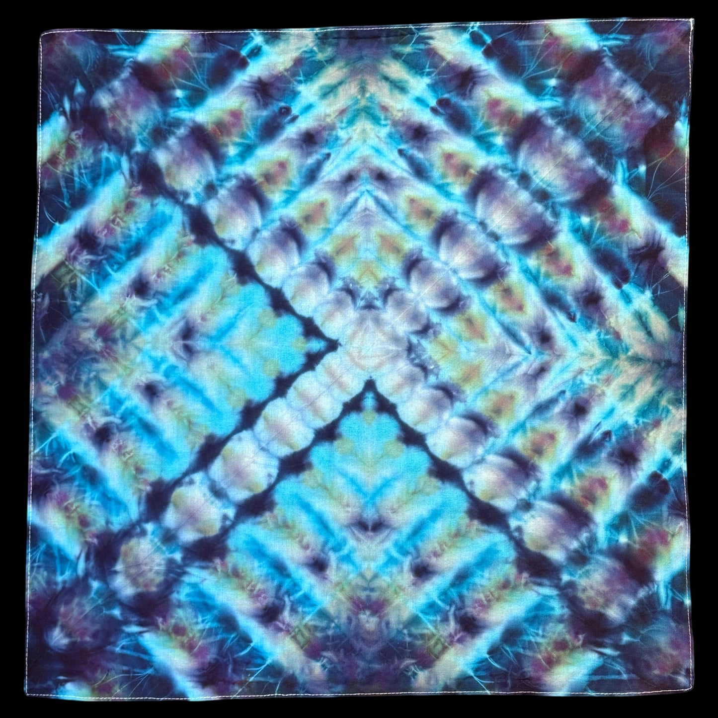 blue alchemist 4-way cosmic rolled ice dyed bandana