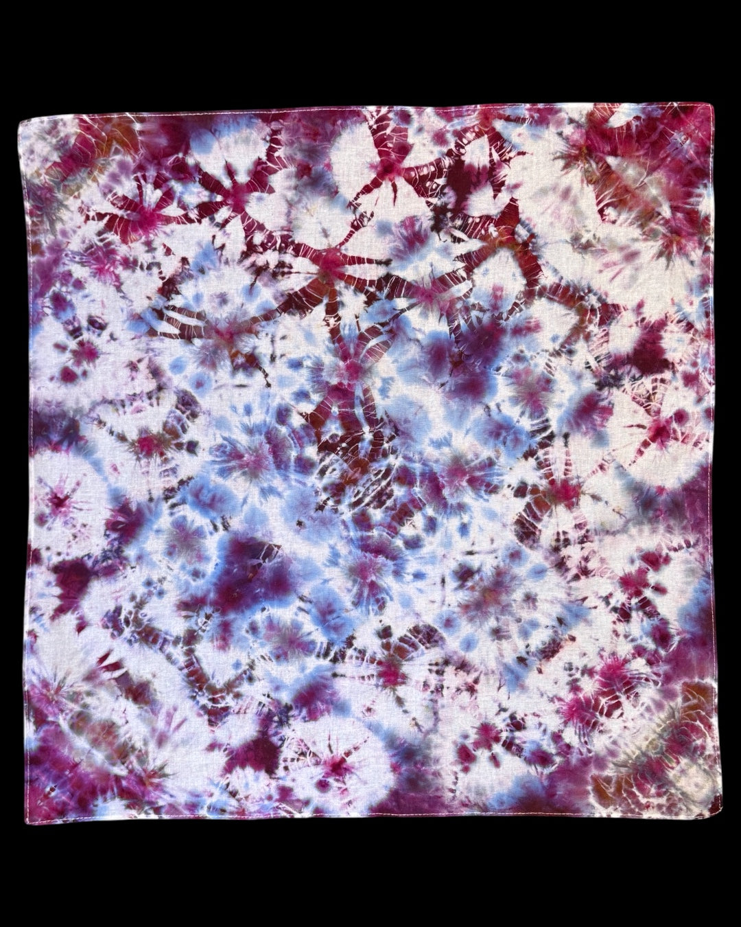 ice dyed kumo style shibori bandana