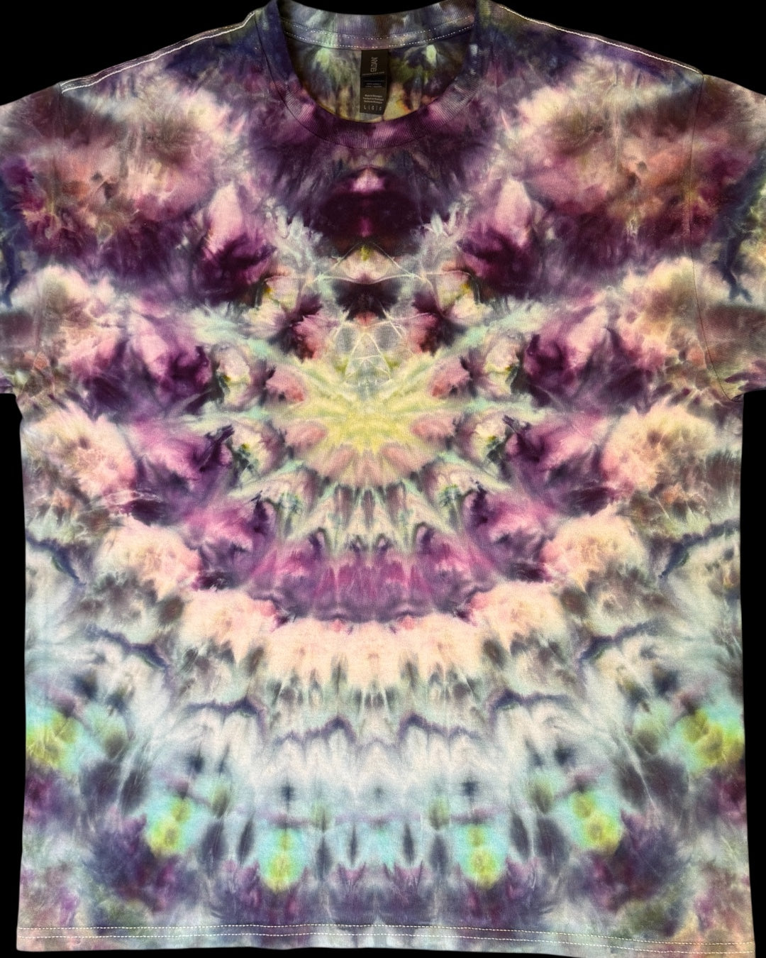 L - ice dyed interstellar cosmic mandala tee
