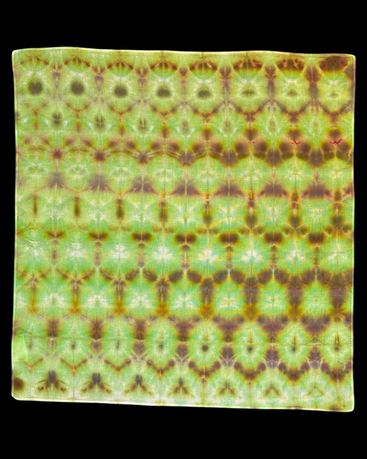 ice dyed sekka shibori honeydew bandana