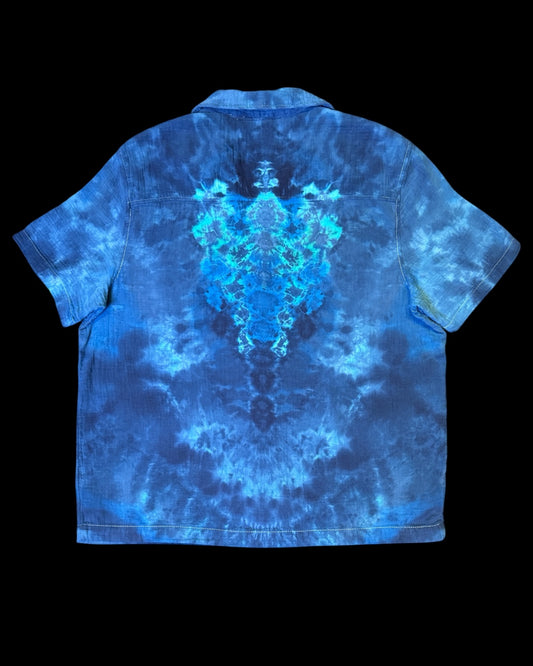 L - blue love kenney style button front shirt
