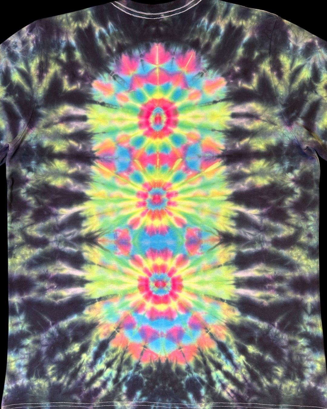 L - UV reactive mandala with dala-spine tee