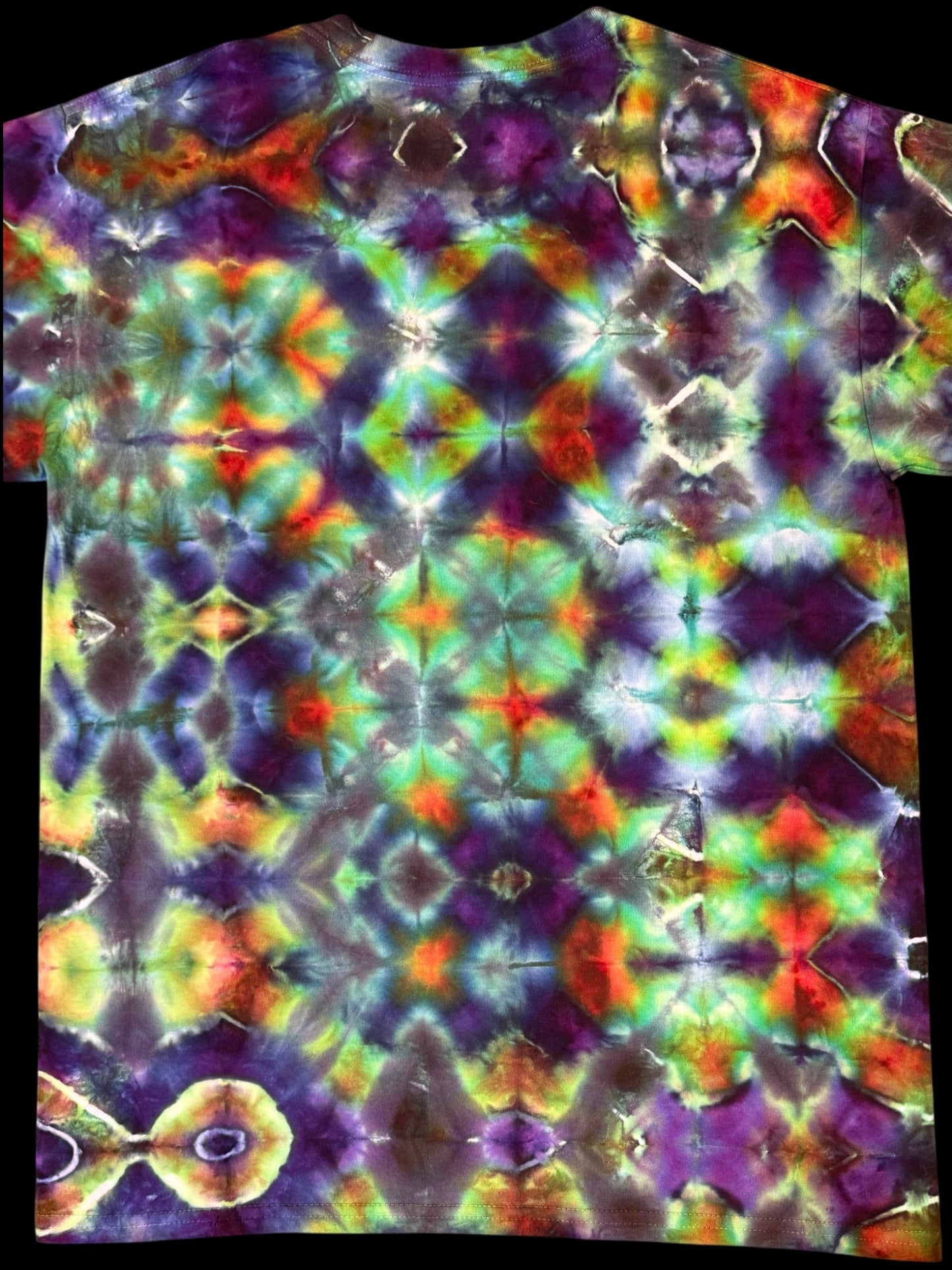 L - ice dyed multicolor glitch tee