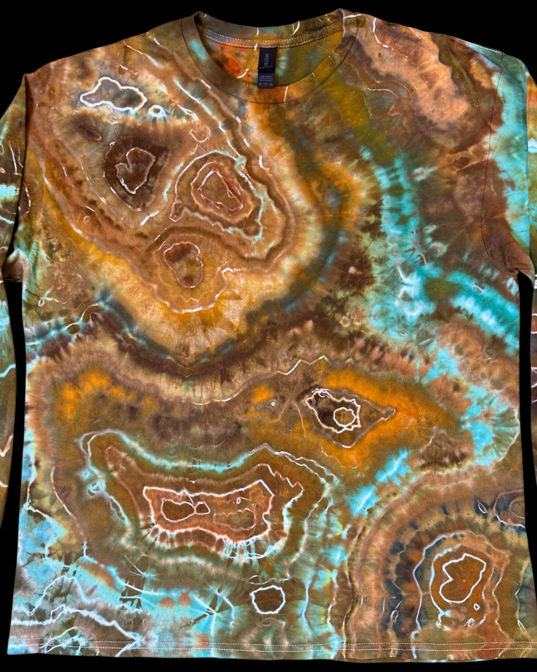 XL - ice dyed labradorite geode long sleeve tee