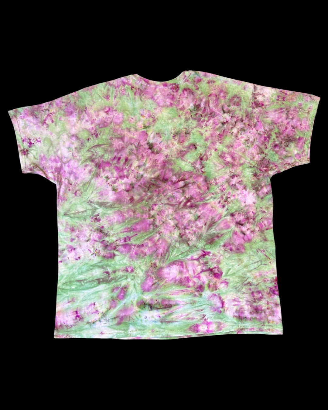 XXL - bubble ice dyed wild garden scrunch tee