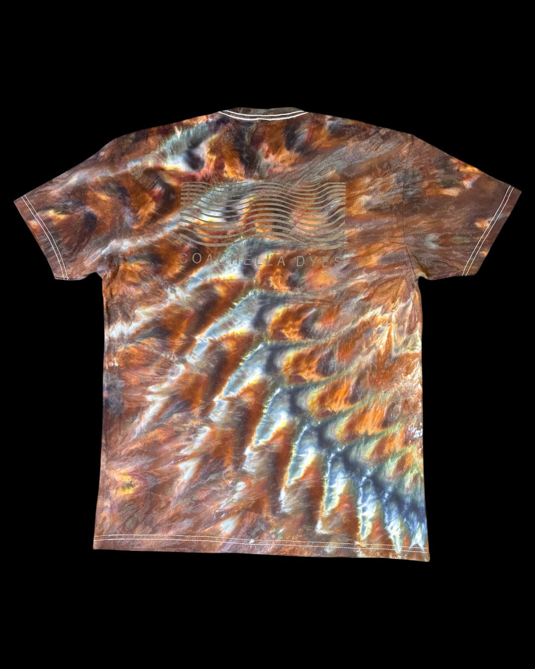 L - ice dyed cedar cosmic rolled logo tee