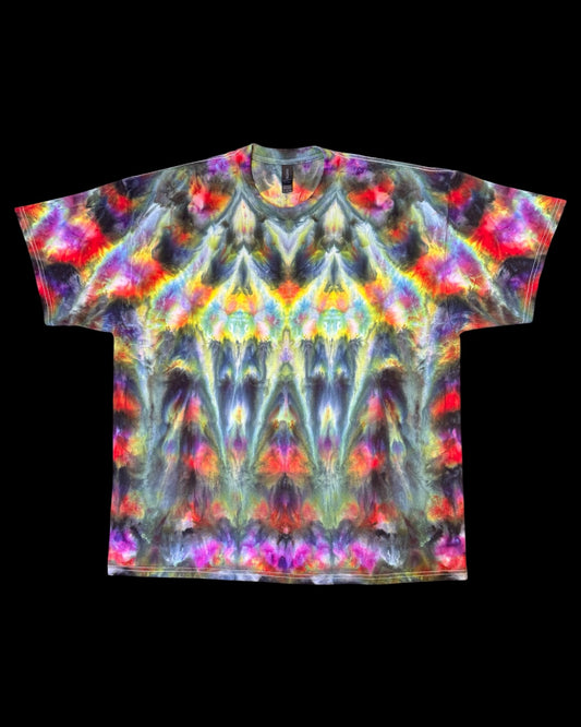 XXL - ice dyed doubled up mirrored cosmic rolled tee