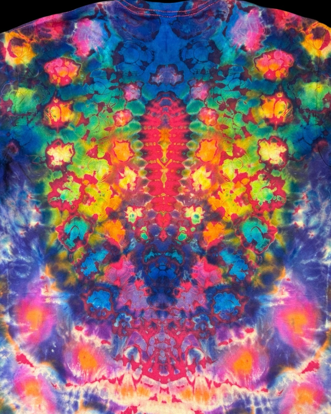 L - red reverse dyed rainbow kenney style long sleeve tee