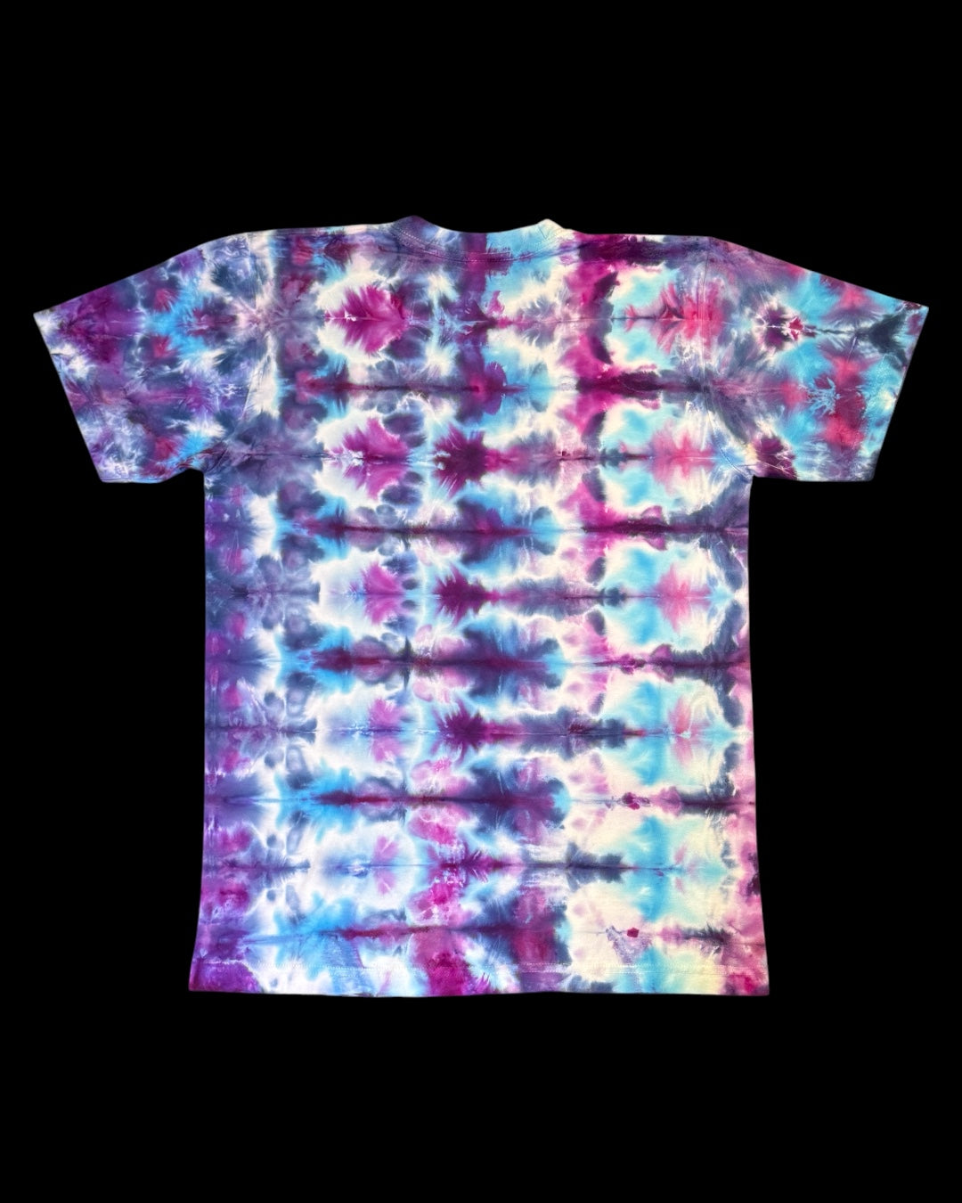 M - ice dyed blue and magenta sekka shibori tee