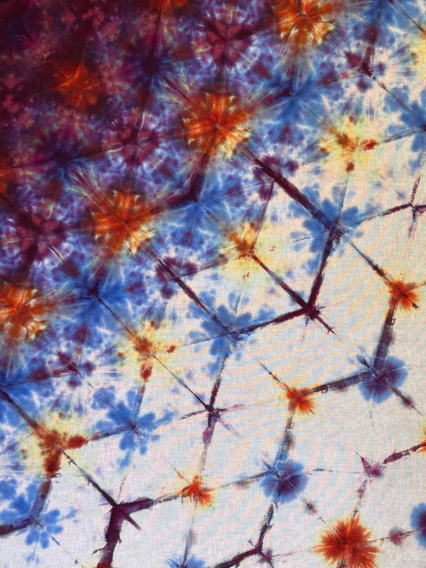 ice dyed warrior princess snow flower shibori bandana