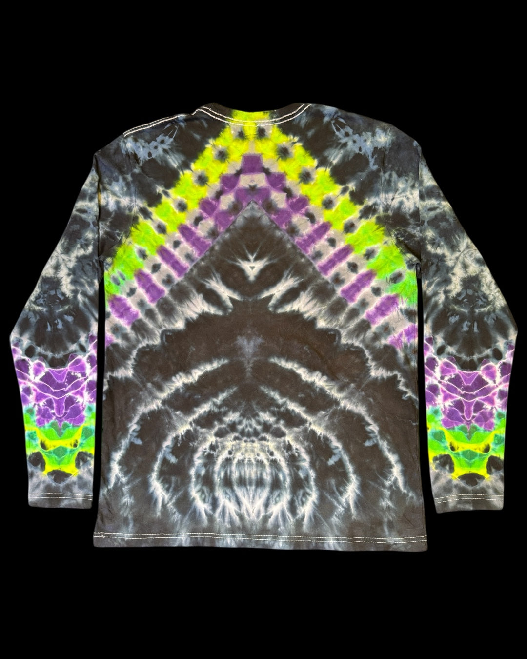 L - liquid dyed mandala chevron combo long sleeve tee