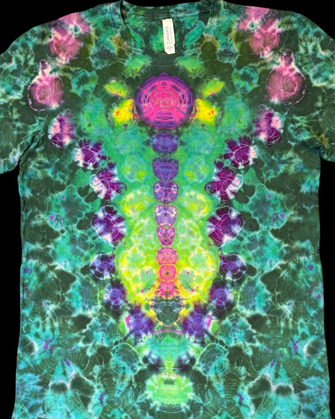 M - pink reverse dyed phthalo green kenney style tee