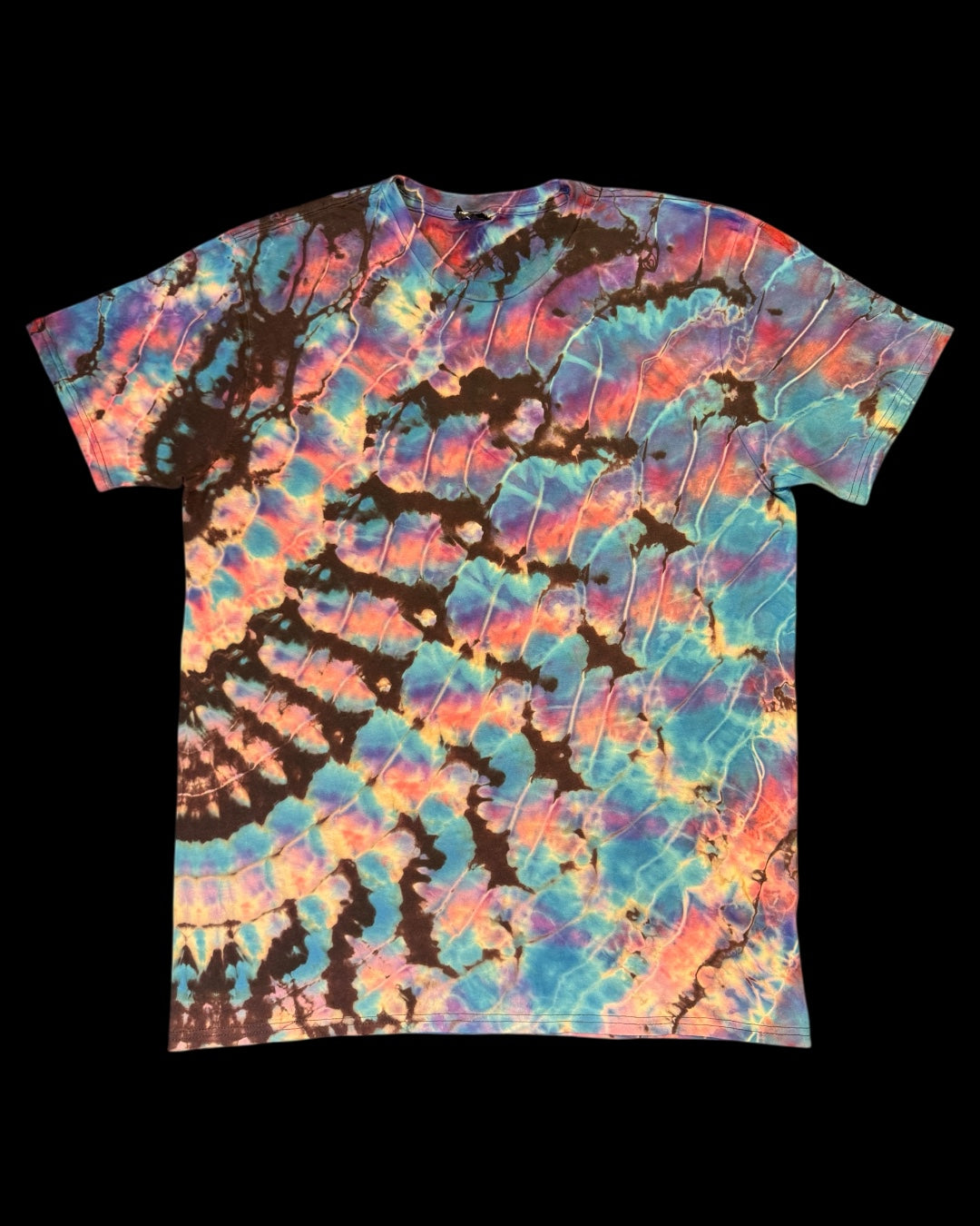 L - black reverse dyed cosmic rolled tee