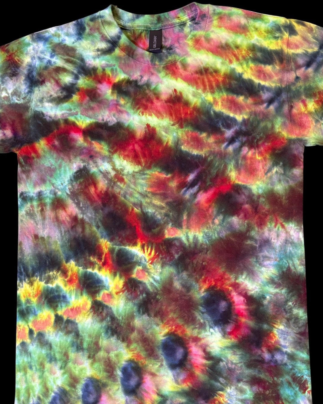 S - ice dyed colorful cosmic chaos tee