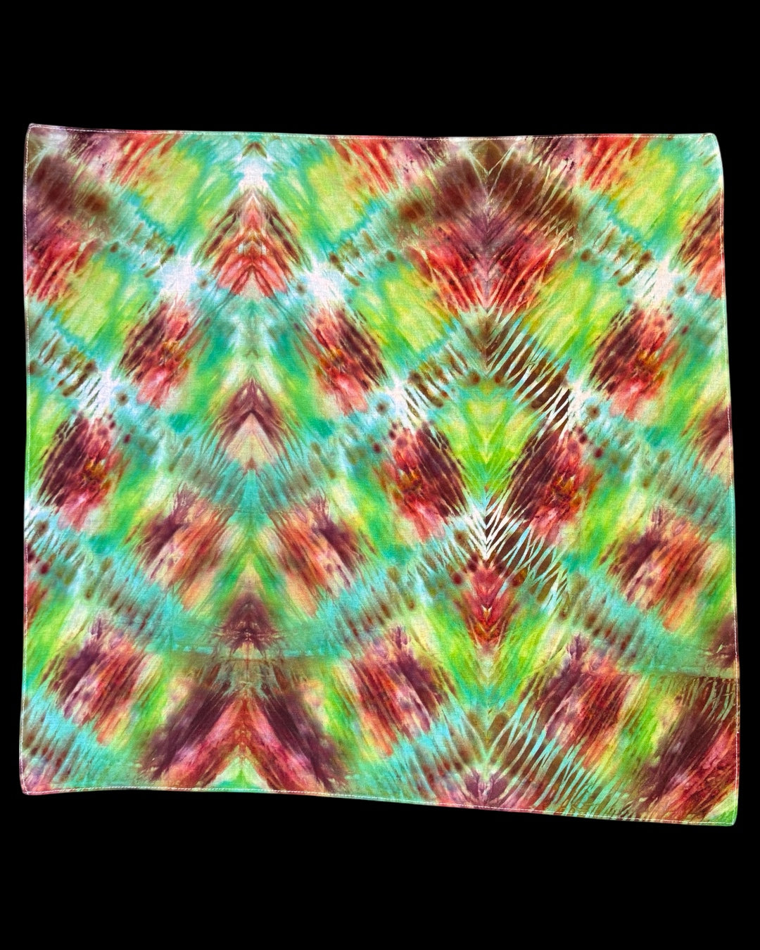 ice dyed green arashi shibori bandana
