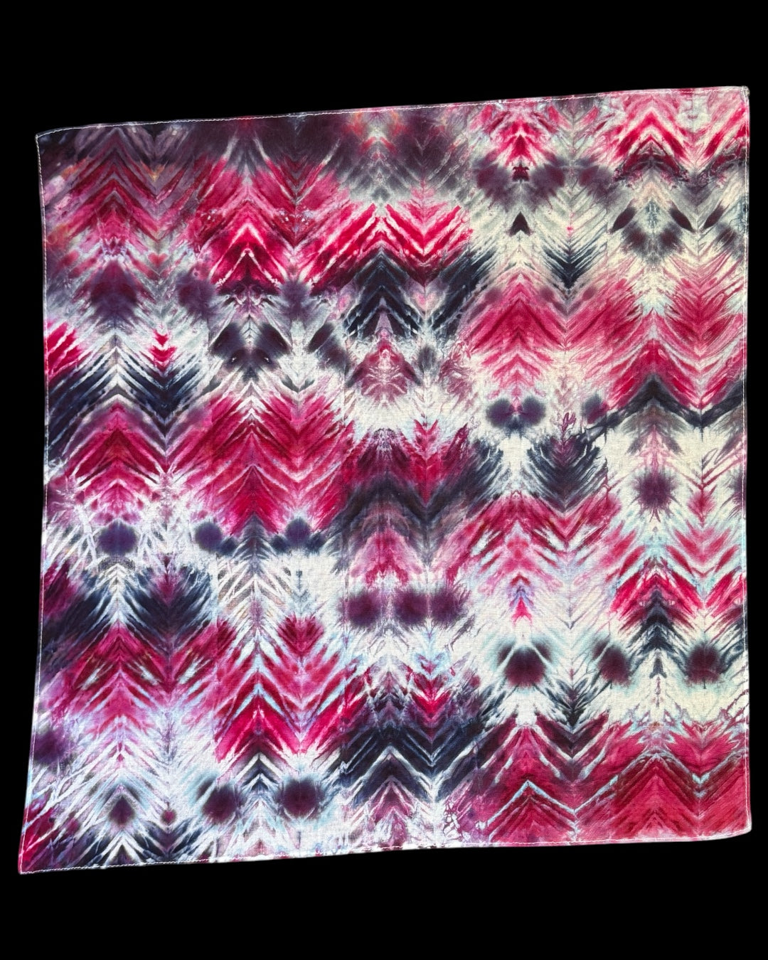 ice dyed pink arashi shibori bandana