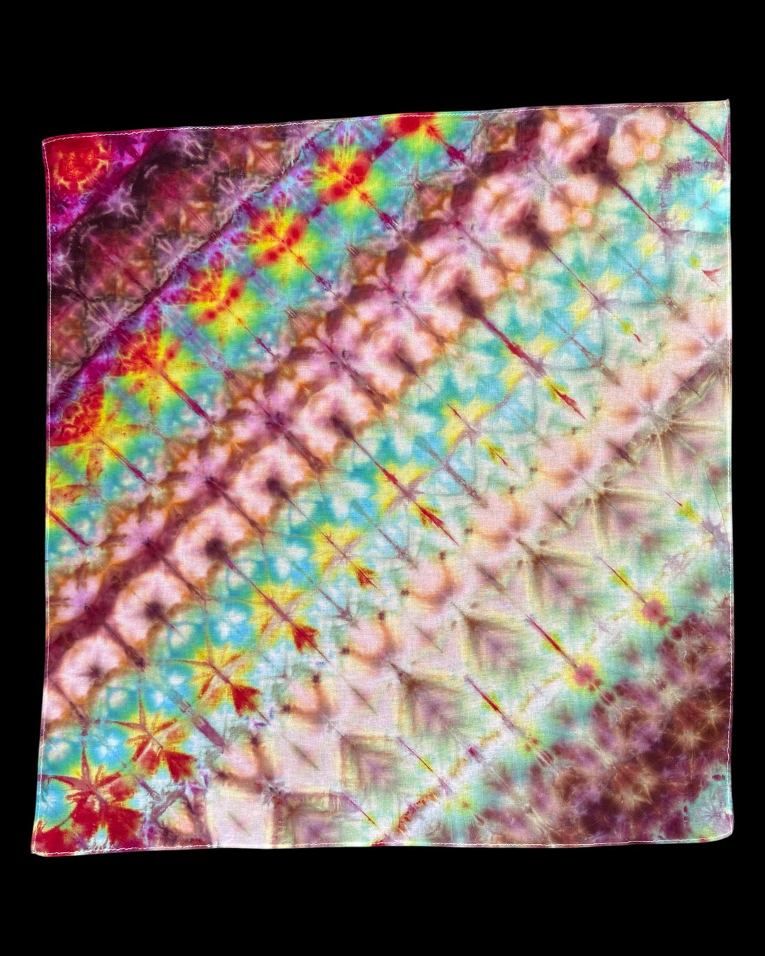 ice dyed pseudo rainbow 2 bandana