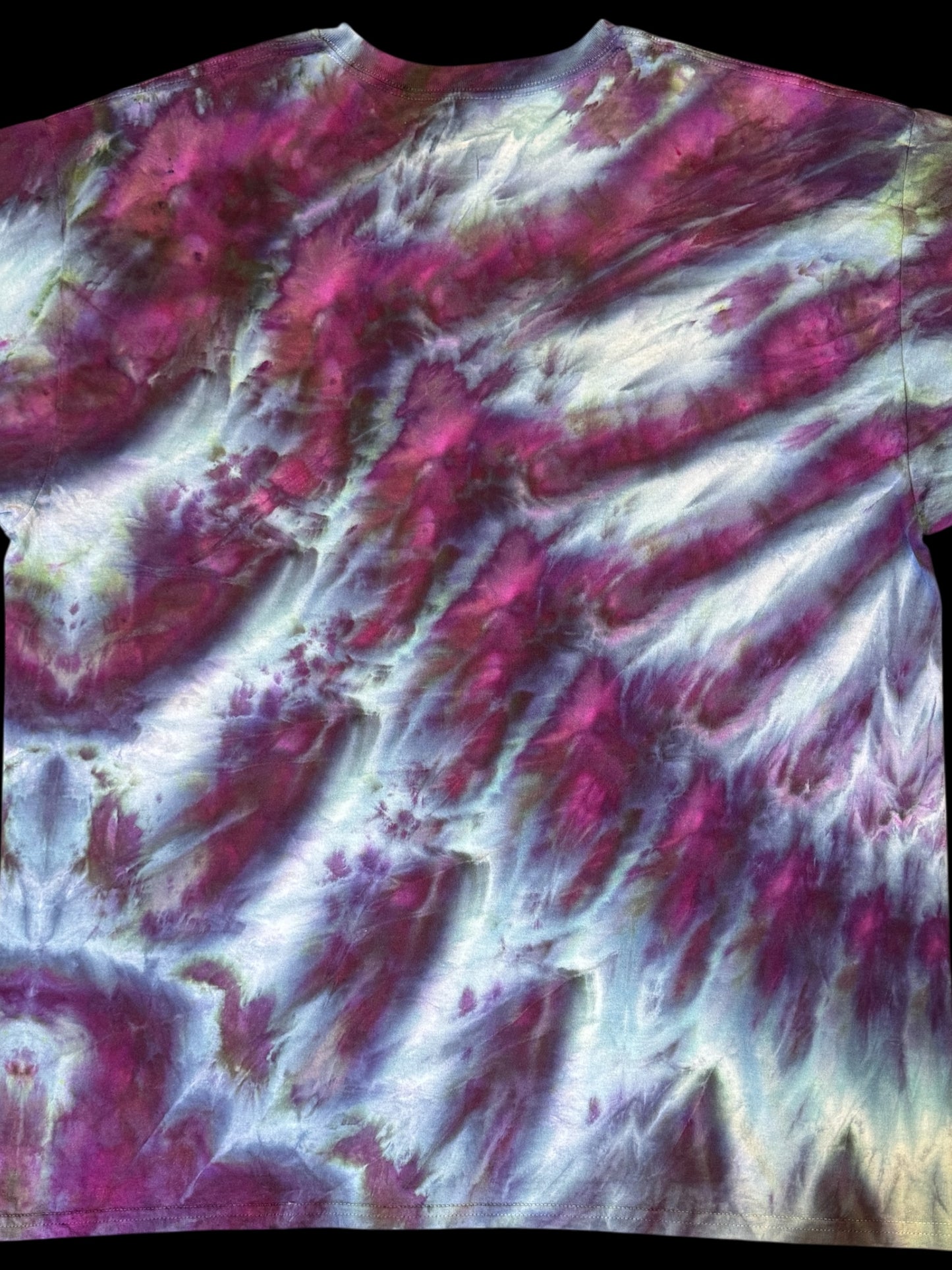 XXL - ice dyed blue green and purple twilight cosmic roll tee