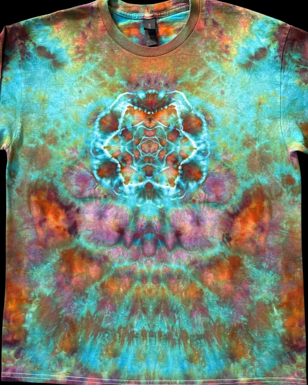 L - ice dyed hexdala with klink spine long sleeve tee
