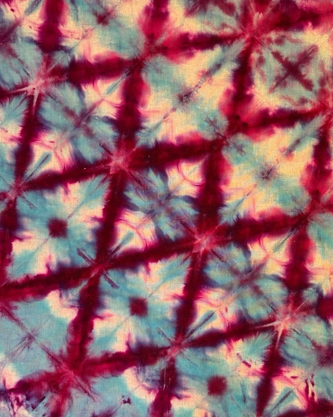 ice dyed diagonal diamond shibori style bandana