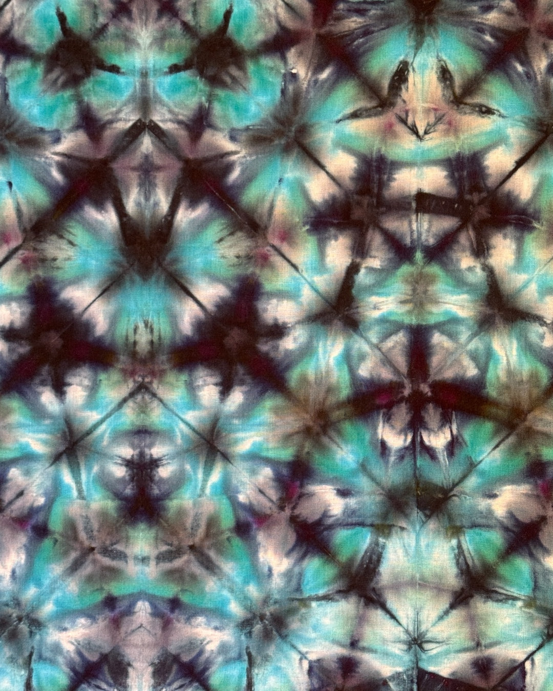 ice dyed tripled sekka shibori bandana