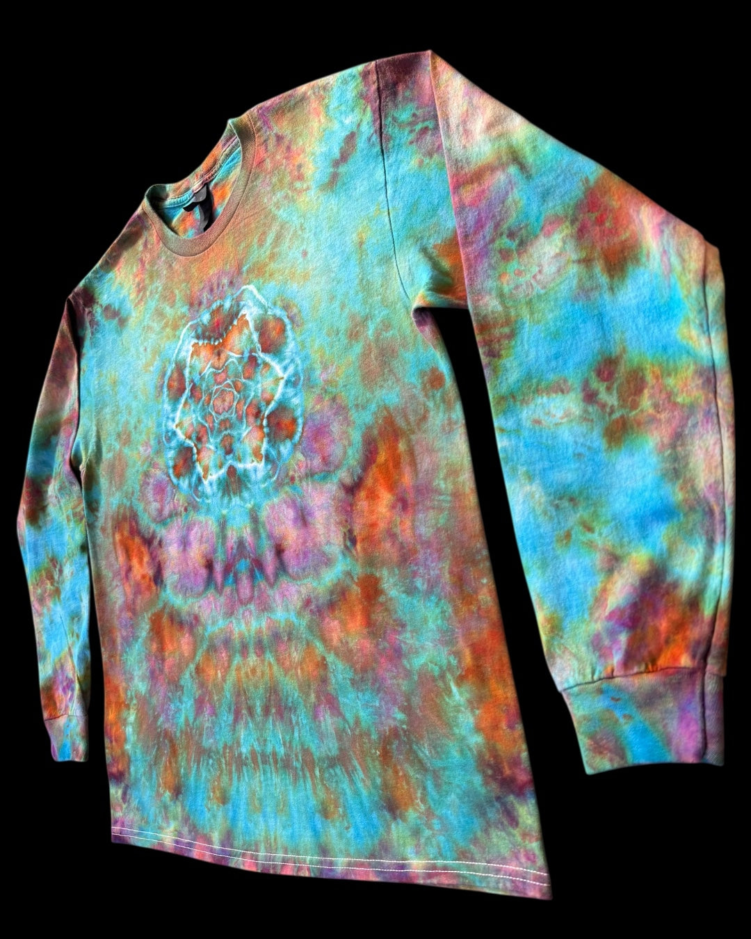 L - ice dyed hexdala with klink spine long sleeve tee