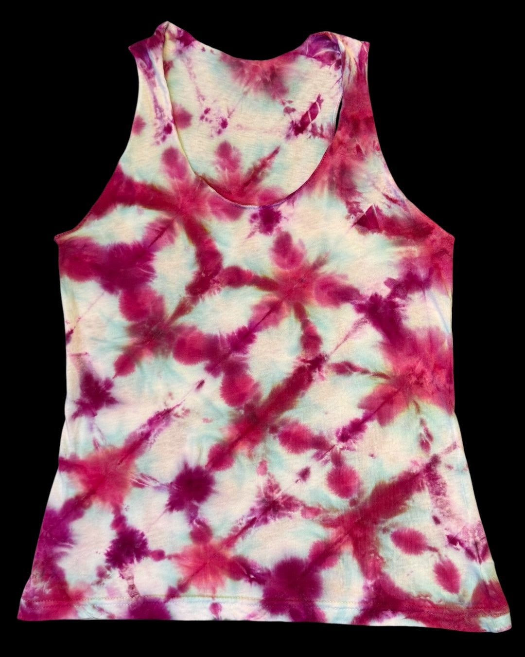 S - ladies’ fit pink ice dyed sekka shibori tank
