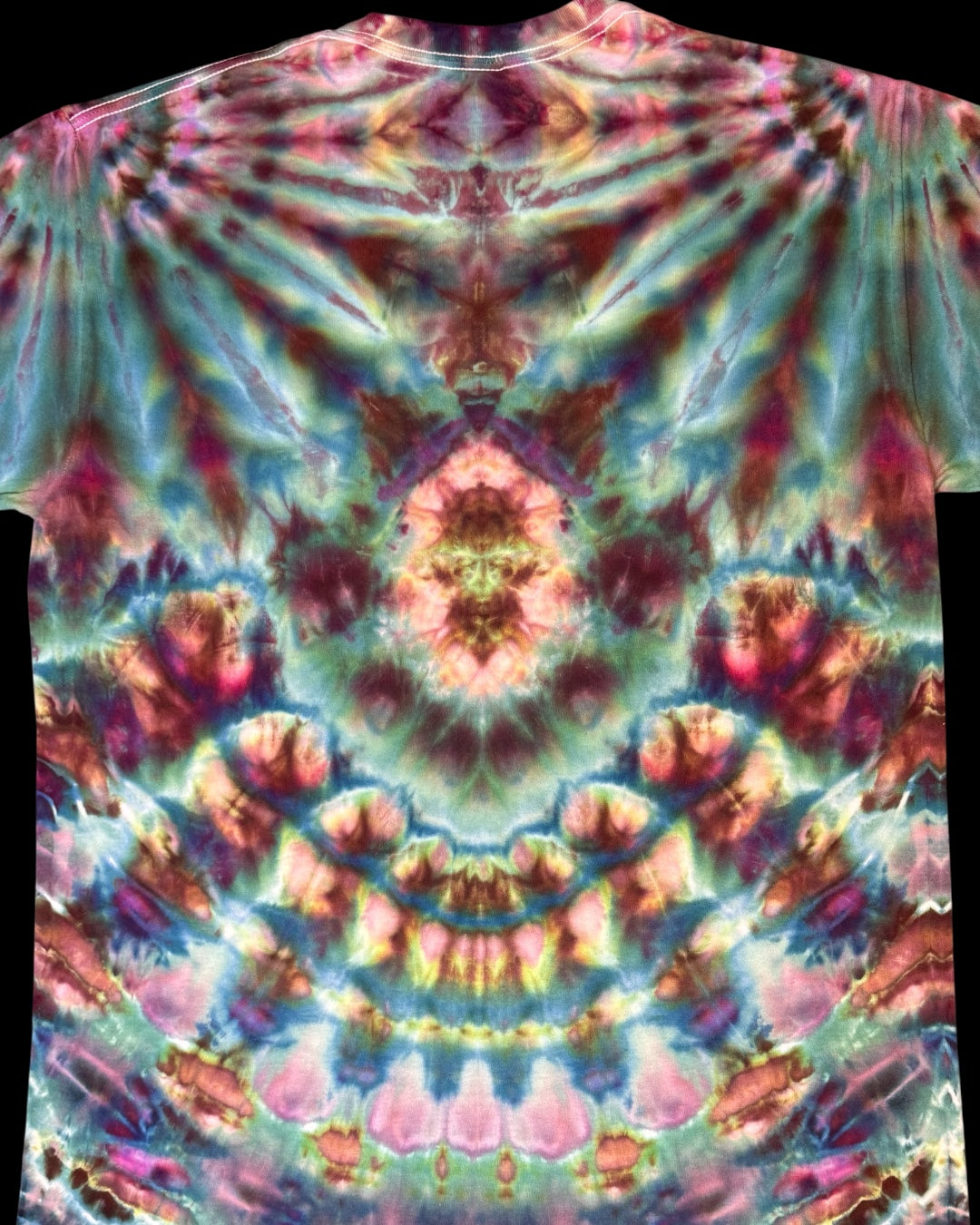 L - ice dyed kaleidoscope mindbender cosmic roll and mandala combo tee