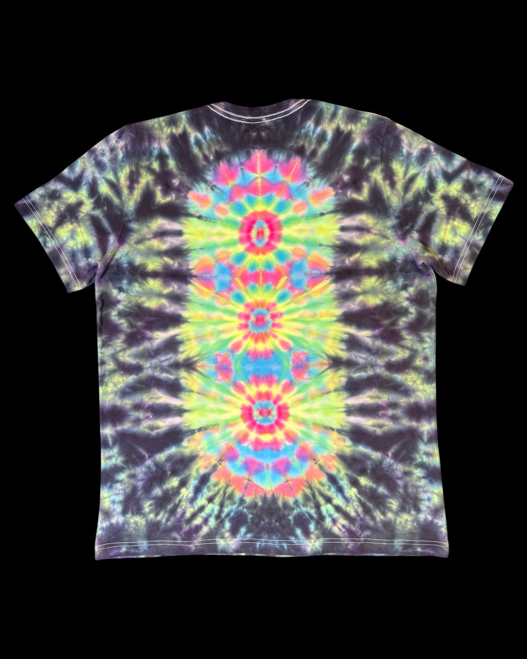 L - UV reactive mandala with dala-spine tee