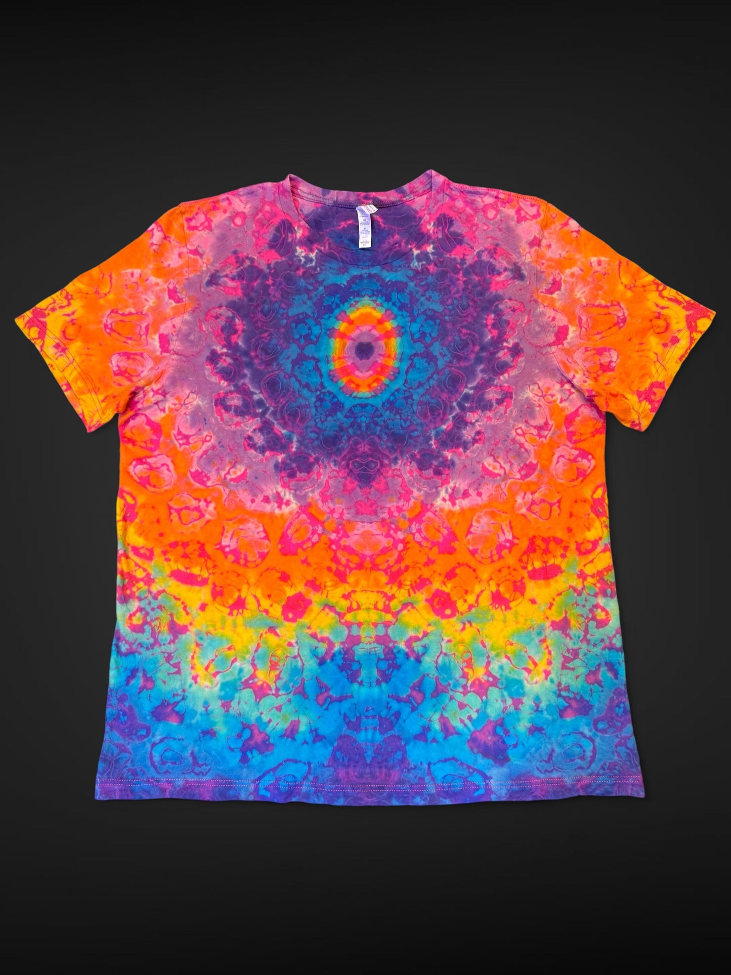 XXL - pink reverse dyed rainbow kenney style tee